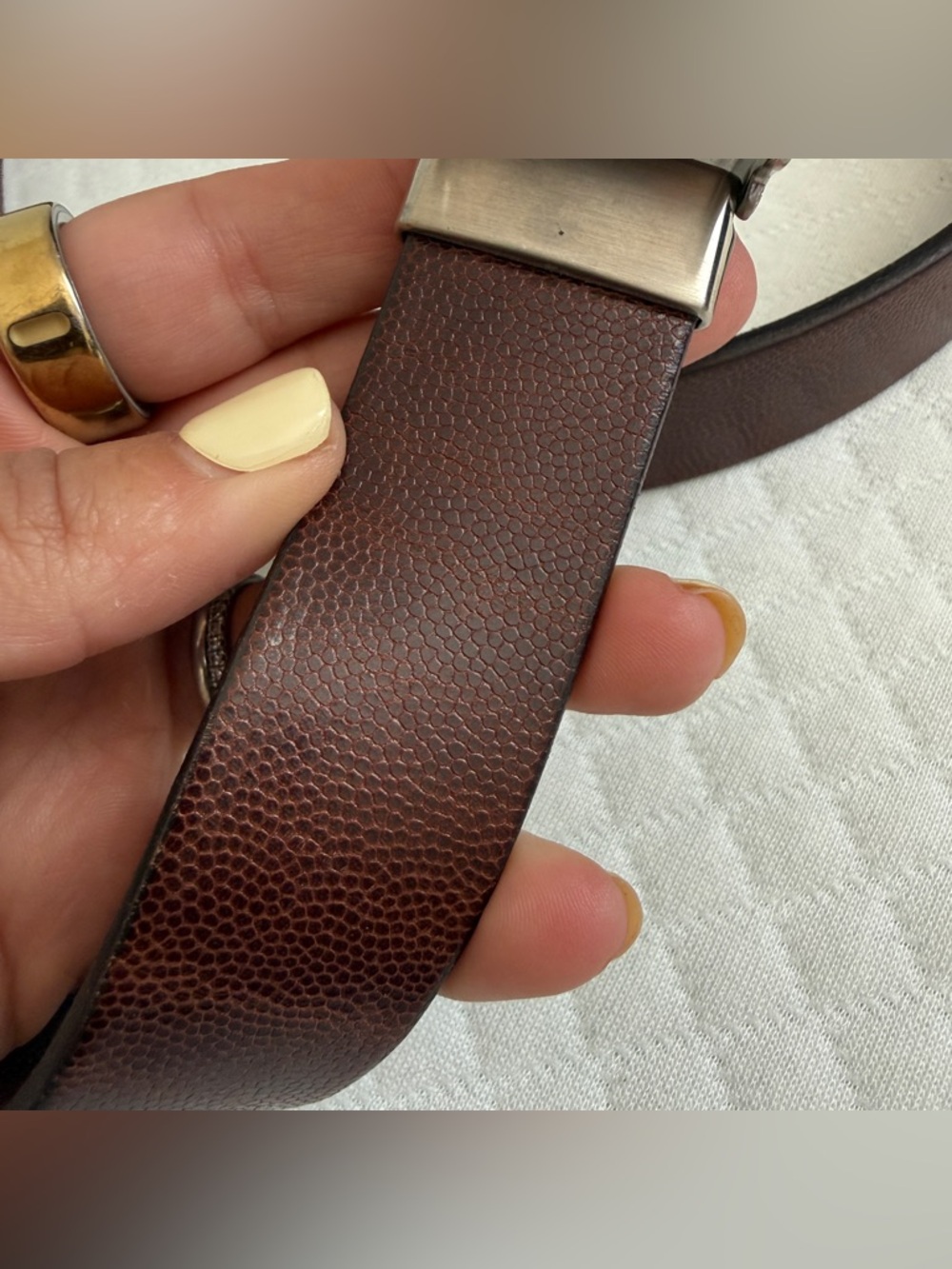 VTG 90s COACH Men Women Brown Leather Belt 42” Vegetable Tanned Cow Italy Buckle - Picture 13 of 15